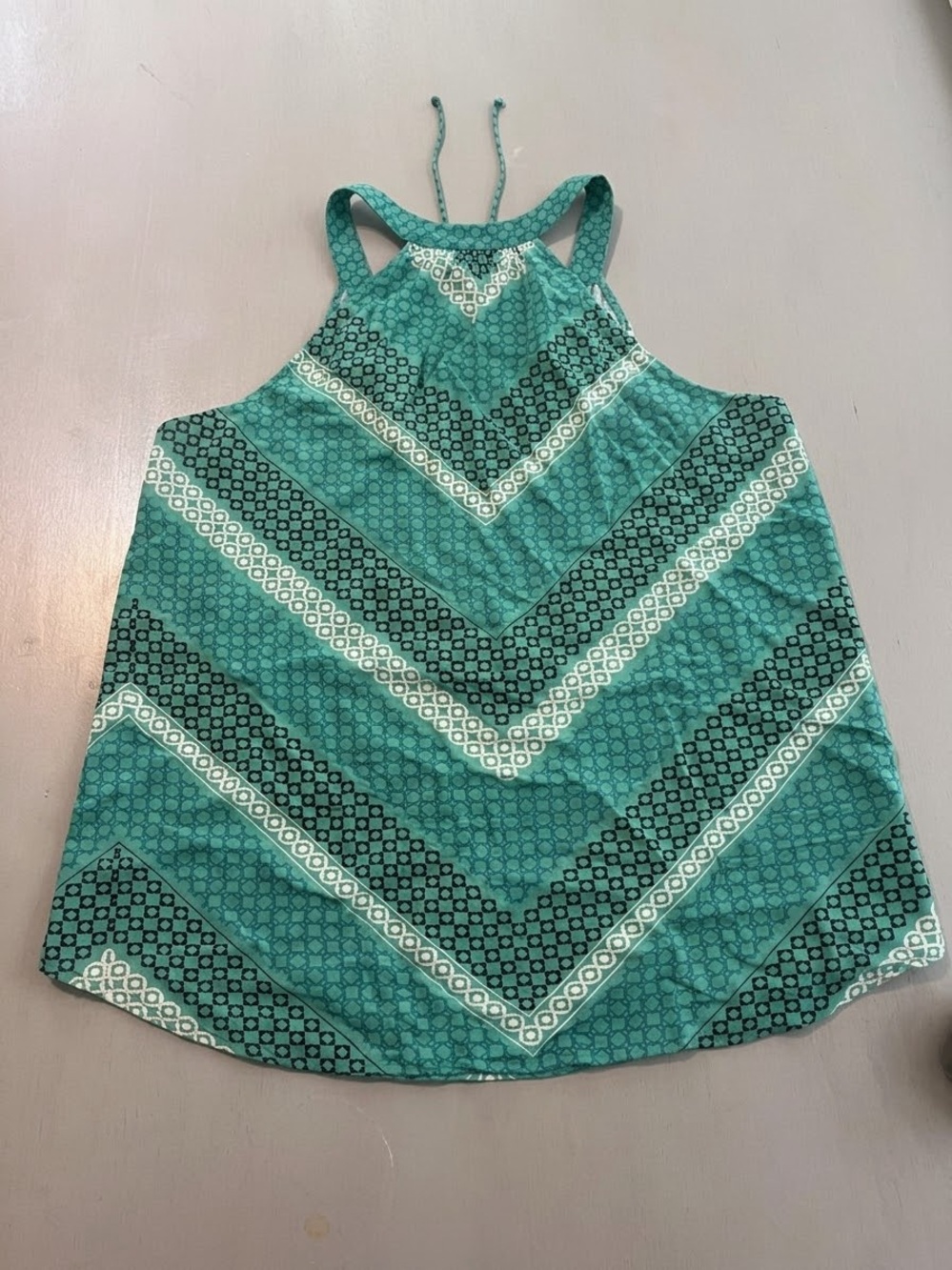Banana Republic Teal Patterned Halter Camisole